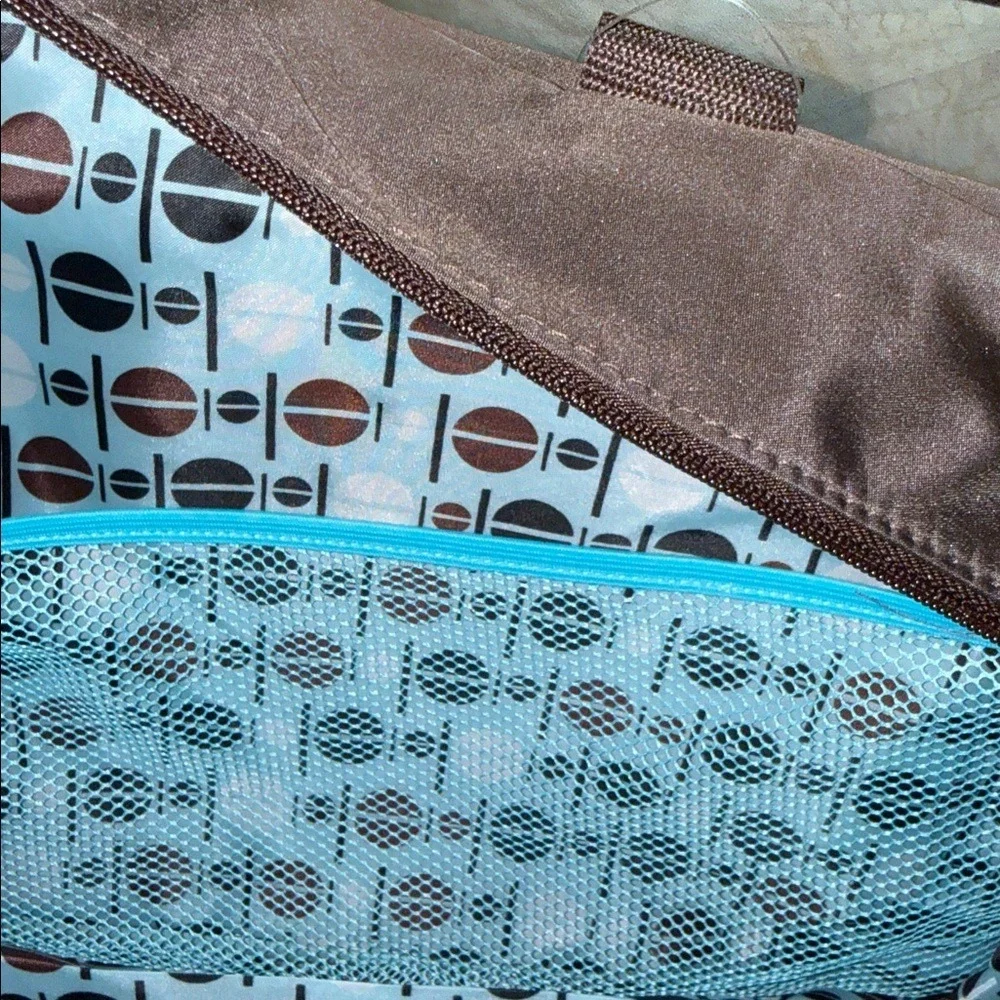 Perrry  Elllis‎ Brown Men's Bag with Cream Accents